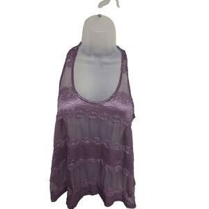 Y2K vintage Crystal K Purple Lace Tank Top Racerback Sleeveless Layering Top‎